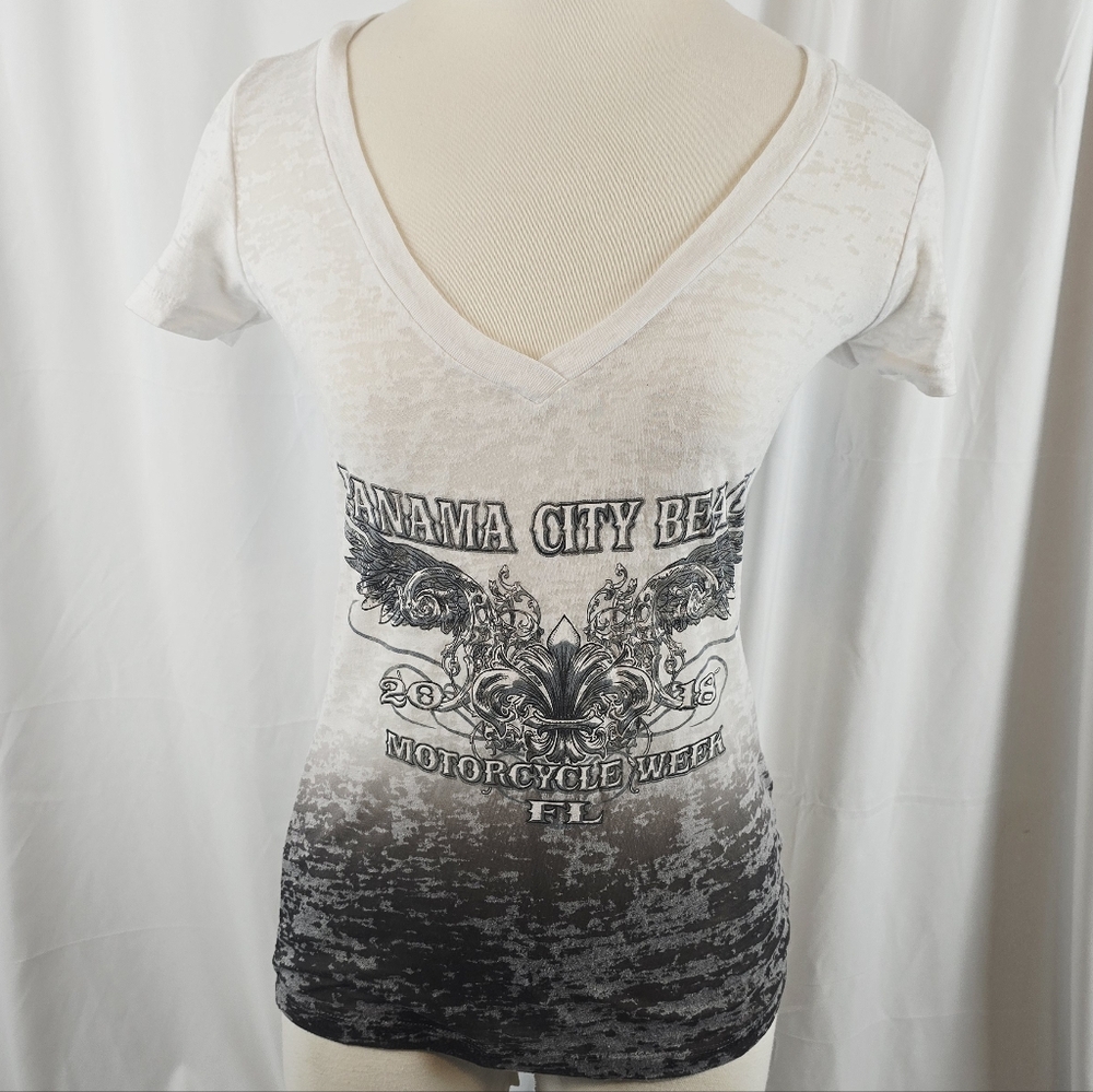 Next Level Apparel Women's‎ S Panama City Motorcycle Week 2018 Graphic Tee